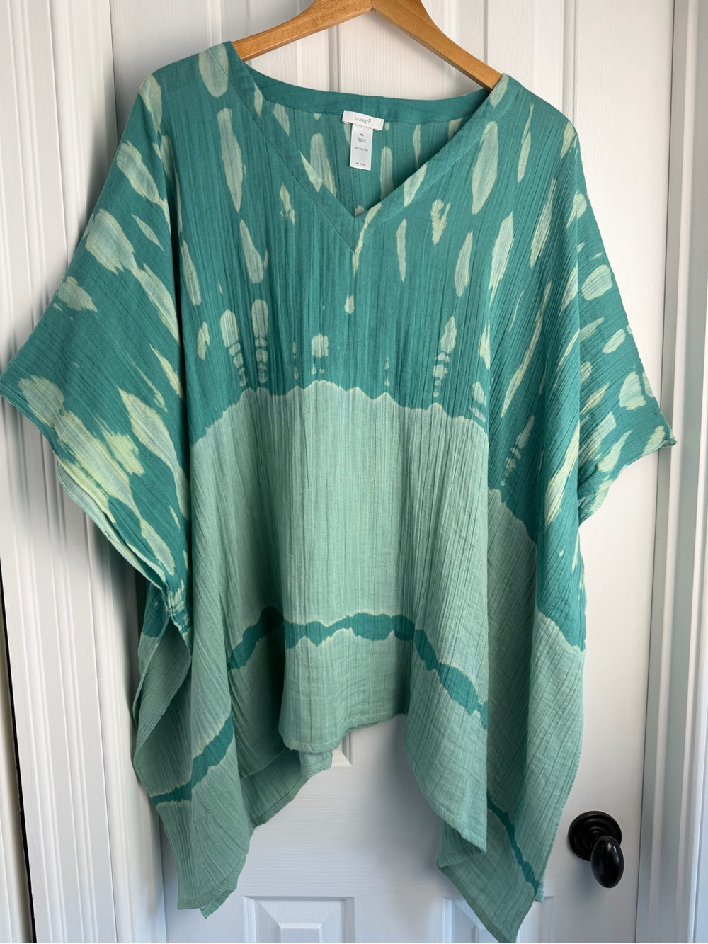 Pure Jill by J. Jill Women's Tie-Dye Crinkle Gauze Poncho EUC
